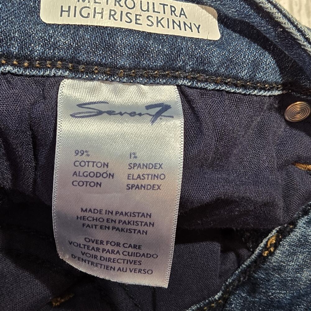 Seven7 Metro Ultra High Rise Skinny Jeans Size 12 Classic Style Classic Logo - Picture 8 of 10